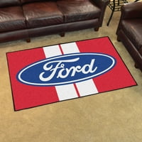 Ford Oval sa prugama 4'x6 'prostirka - crvena