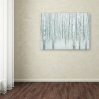 Zaštitni znak likovne umjetnosti 'breze zimi plavo siva' platnena Umjetnost Julije Purinton